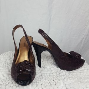 Kelly & Katie Sling Back Heels Blood Red Sz 7